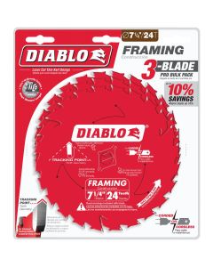 Diablo 7-1/4 In. 24-Tooth Framing Circular Saw Blade (3-Pack)