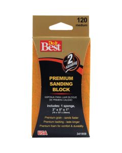 Do it Best Premium 3 In. x 5 In. x 1 In. 120 Grit Medium Sanding Sponge