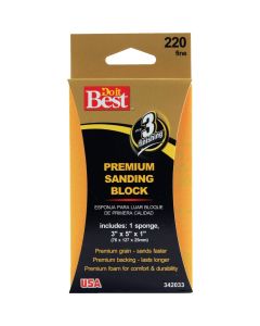 Do it Best Premium 3 In. x 5 In. x 1 In. 220 Grit Fine Sanding Sponge