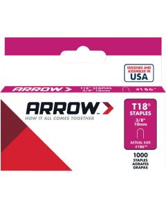 Arrow T18 Round Crown Cable Staple, 3/8 In. (1000-Pack)