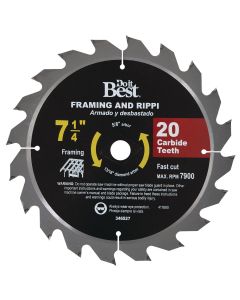 Do it Best 7-1/4 In. 20-Tooth Framing & Ripping Circular Saw Blade