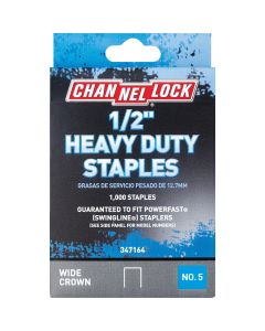 Channellock No. 5 Heavy-Duty Wide Crown Staple, 1/2 In. (1000-Pack)