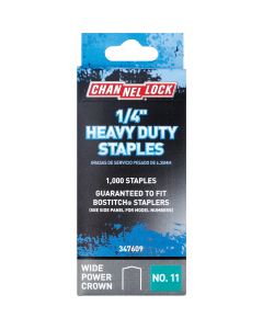 Channellock No. 11 Heavy-Duty Wide Power Crown Staple, 1/4 In. (1000-Pack)