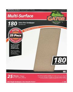 Gator Multi-Surface 9 In. x 11 In. 180 Grit Extra Fine Sandpaper (25-Pack)