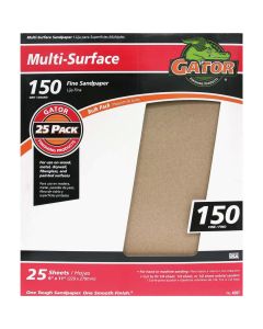 Gator Multi-Surface 9 In. x 11 In. 150 Grit Fine Sandpaper (25-Pack)