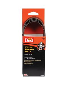 Do it Best 1 In. x 30 In. 120 Grit Power Sanding Sanding Belt (3-Pack)