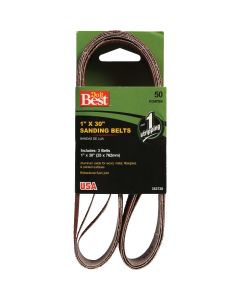 Do it Best 1 In. x 30 In. 50 Grit Power Sanding Sanding Belt (3-Pack)