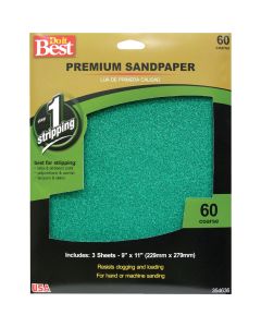 Do it Best Premium Plus 9 In. x 11 In. 60 Grit Coarse Sandpaper (3-Pack)