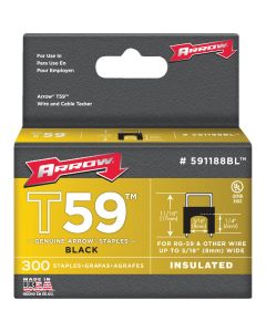 Arrow Insulated Black Cable Staple, 1/4 In. (300-Pack)