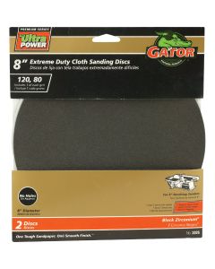 Gator 8 In. 120/80 Grit Stick-On Sanding Disc (2-Pack)