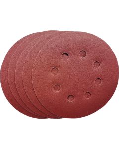 5 In. 120-Grit 8-Hole Pattern Vented Sanding Disc with Hook & Loop Backing (5-Pack)