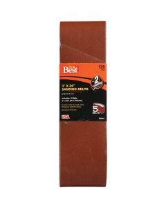 Do it Best 3 In. x 24 In. 120 Grit Dual Direction Sanding Belt (5-Pack)