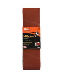 Do it Best 3 In. x 24 In. 80 Grit Dual Direction Sanding Belt (5-Pack)