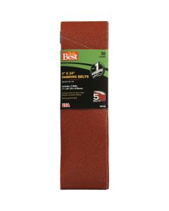 Do it Best 3 In. x 24 In. 50 Grit Dual Direction Sanding Belt (5-Pack)