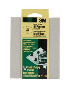 3M Contour Surface All-Purpose 4-1/2 In. x 5-1/2 In. x 3/16 In. Fine Sanding Sponge