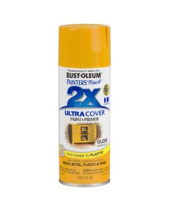 Rust-Oleum Painter's Touch 2X Ultra Cover 12 Oz. Gloss Paint + Primer Spray Paint, Marigold