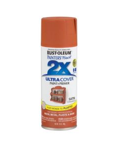 Rust-Oleum Painter's Touch 2X Ultra Cover 12 Oz. Satin Paint + Primer Spray Paint, Cinnamon