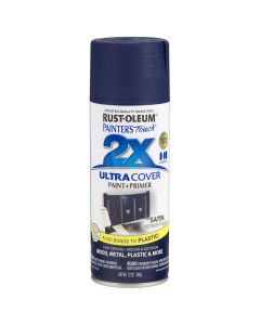 Rust-Oleum Painter's Touch 2X Ultra Cover 12 Oz. Satin Paint + Primer Spray Paint, Midnight Blue