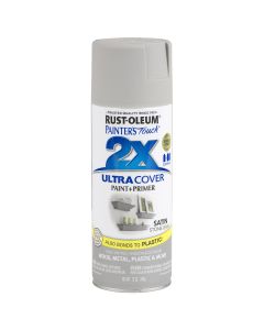 Rust-Oleum Painter's Touch 2X Ultra Cover 12 Oz. Satin Paint + Primer Spray Paint, Stone Gray