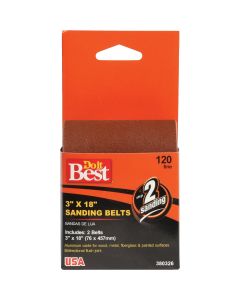 Do it Best 3 In. x 18 In. 120 Grit Heavy-Duty Sanding Belt (2-Pack)