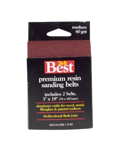 Do it Best 3 In. x 18 In. 80 Grit Heavy-Duty Sanding Belt (2-Pack)