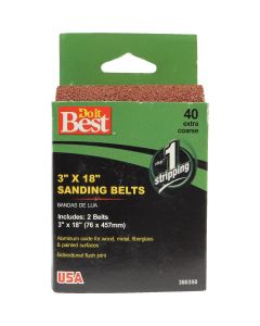 Do it Best 3 In. x 18 In. 40 Grit Heavy-Duty Sanding Belt (2-Pack)