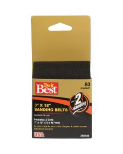 Do it Best 3 In. x 18 In. 80 Grit Heavy-Duty Premium Sanding Belt (2-Pack)