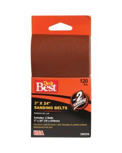 Do it Best 3 In. x 24 In. 120 Grit Heavy-Duty Sanding Belt (2-Pack)