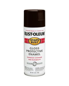 12 Oz Rust-Oleum 262661 Dark Walnut Stops Rust Protective Enamel Spray Paint, Gloss