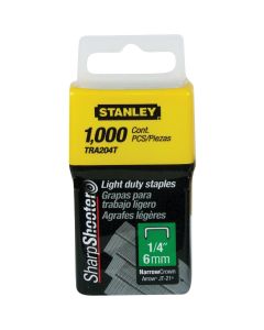 Stanley SharpShooter Light-Duty Narrow Crown Staple, 1/4 In. (1000-Pack)