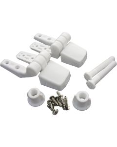 Lasco 3/8" x 2-1/2" White Plastic Toilet Seat Hinge for Bemis