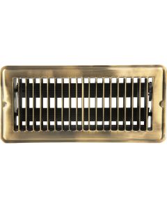 Home Impressions 4 In. x 10 In. Antique Brass Steel Floor Register