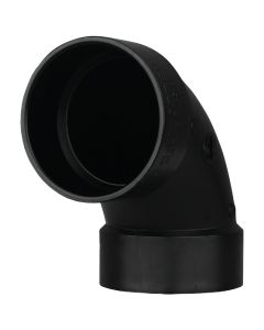 Charlotte Pipe 2 In. Hub x Hub 90 Deg. Sanitary ABS Elbow (1/4 Bend)