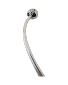 Zenith Zenna Home NeverRust 50 In. to 72 In. Adjustable Fixed or Tension Curved Shower Rod in Chrome