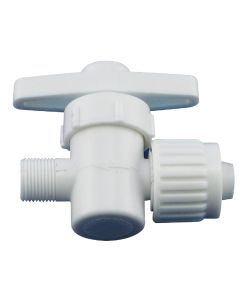 Flair-it 1/2 In. P x 3/8 In. Compression Plastic White Straight Valve