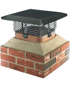 Shelter Adjustable Black Galvanized Steel Single Flue Chimney Cap