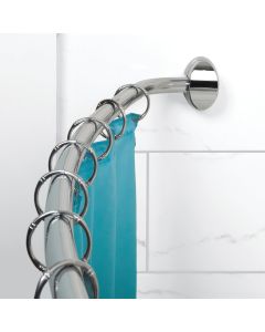 Zenith Zenna Home Curved 60 In. To 72 In. Adjustable Fixed Shower Rod in Chrome