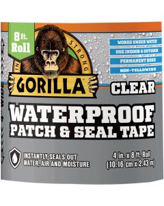 Gorilla 4 In. x 8 Ft. Waterproof Patch & Seal Repair Tape, Clear