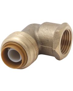 SharkBite 1/2 In. x 1/2 In. Push-to-Connect Brass Elbow (1/4 Bend)