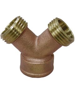 Anderson Metals 3/4 In. MNT x 3/4 In. MNH x 3/4 In. FNH Brass Wye Hose Shutoff