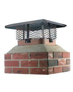 Shelter Adjustable Black Galvanized Steel Single Flue Chimney Cap for Large Flue