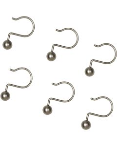 Zenna Home Brushed Nicklel Aluminum Shower Shower Curtian Ball Hook (12-Count)