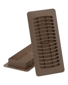 Imperial 4 In. x 10 In. Brown Plastic Louvered Floor Register