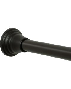 Zenith Zenna Home NeverRust 44 In. to 72 In. Adjustable Tension Decorative Shower Rod in Black