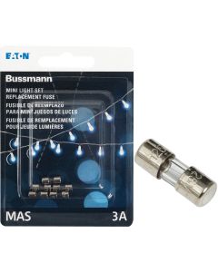 Bussmann Strand Saver 3A Glass Christmas Light Set Fuses (5-Pack)