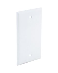 Bell Single Gang Rectangular Die-Cast Metal White Blank Outdoor Box Cover, Carded