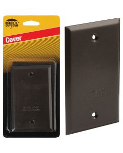 Bell Single Gang Rectangular Die-Cast Metal Bronze Blank Outdoor Box Cover