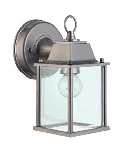 Home Impressions 100W Incandescent Painted Brushed Nickel Lantern Outdoor Wall Light Fixture