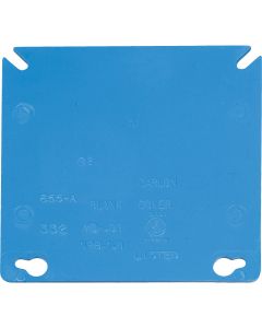 4" Blue Sq Blank Cover