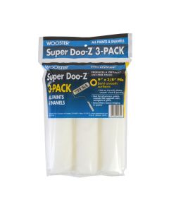 9" x 3/8" Nap Wooster R725 Super Doo-Z Shed-Resistant Woven Roller Cover, 3-Pack